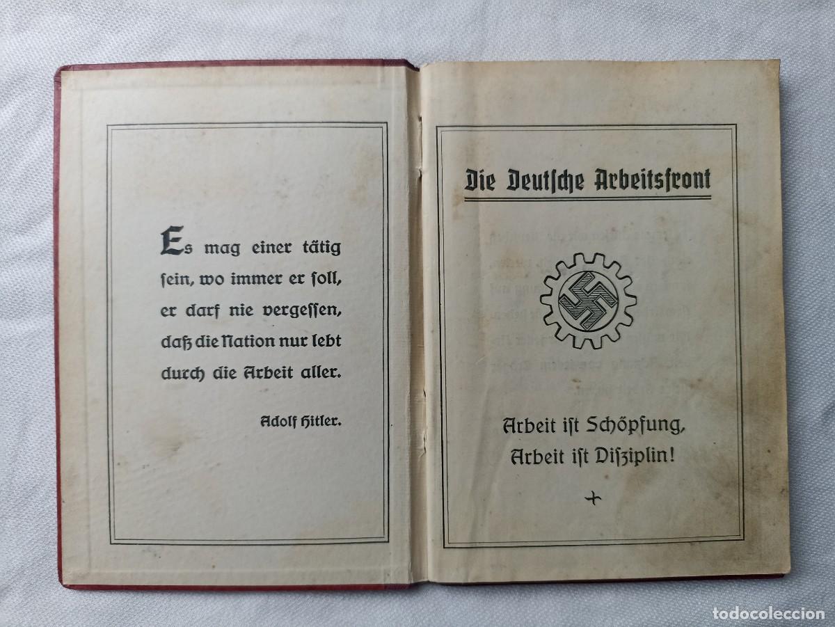 Militaria: Cartilla del Die Deutsche Arbeitsfront (III Reich Hitler- Nazi- Alemania) WWII de 1936