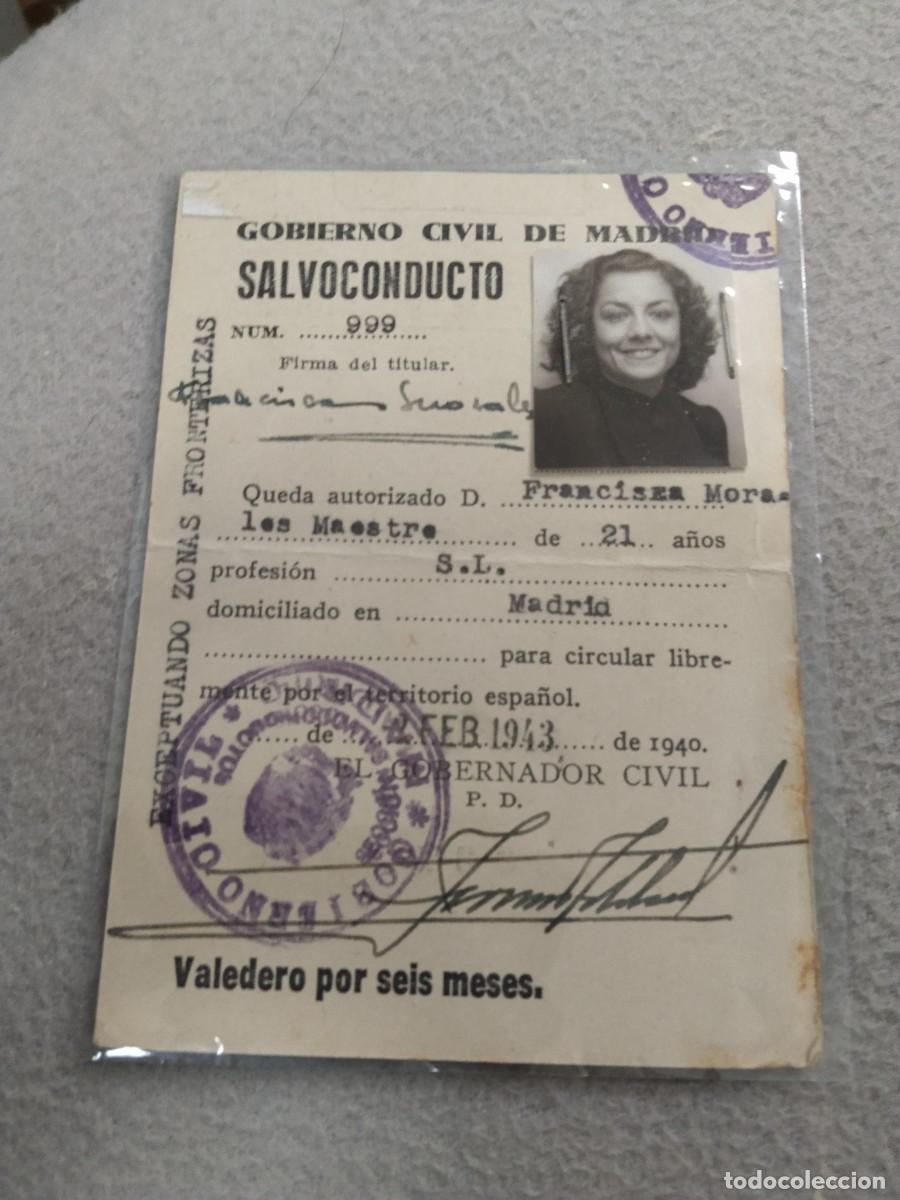 Militaria: MADRID, 1940, MAGN&Iacute;FICO SALVOCONDUCTO