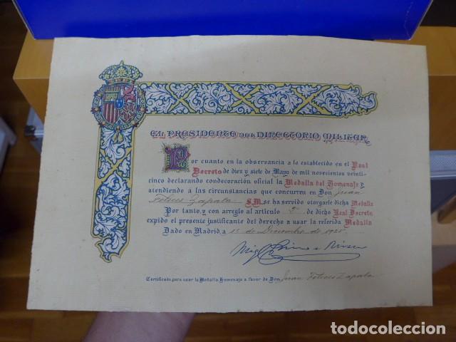 Militaria: ANTIGUA CONCESION MEDALLA HOMENAJE DE LOS AYUNTAMIENTOS A LOS REYES 1925 - CONCESION HOMENAJE