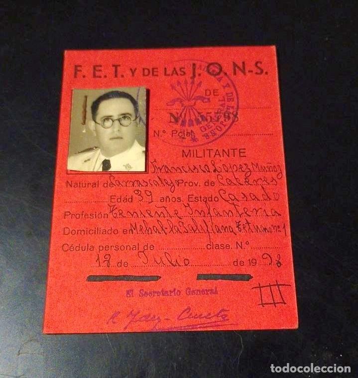 Militaria: carnet de falange 1938 tetuan