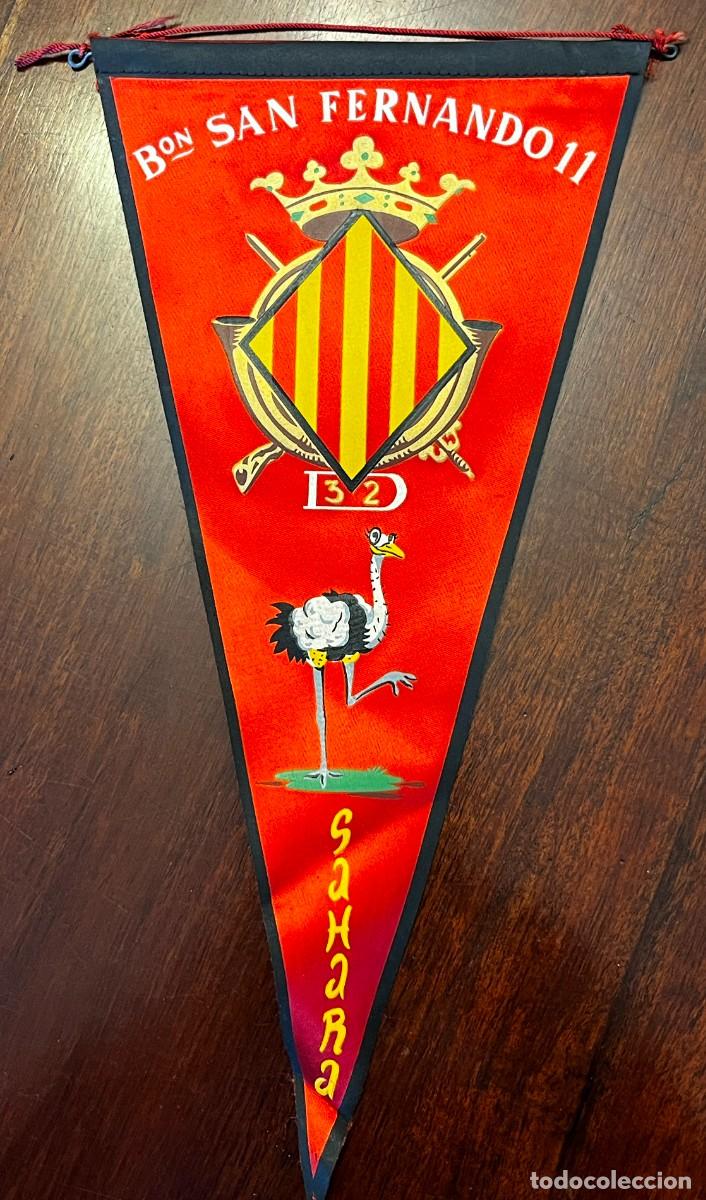 Militaria: ANTIGUO BANDERIN DEL SAHARA, BATALLON SAN FERNANDO 11, 324, MIDE 37 CMS APROX.