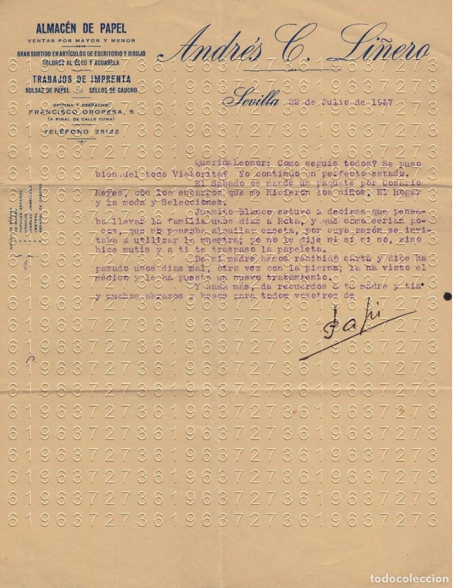 Militaria: SEVILLA ANDRES LI&Ntilde;ERO CARTA 1957 B43