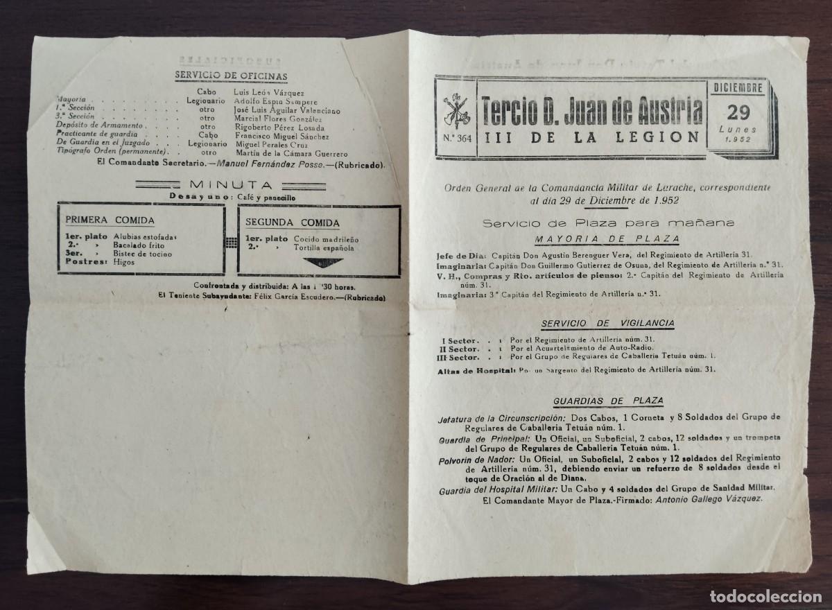 Militaria: TERCIO D. JUAN DE AUSTRIA. LEGION ESPA&Ntilde;OLA 1952..ENVIO INCLUIDO