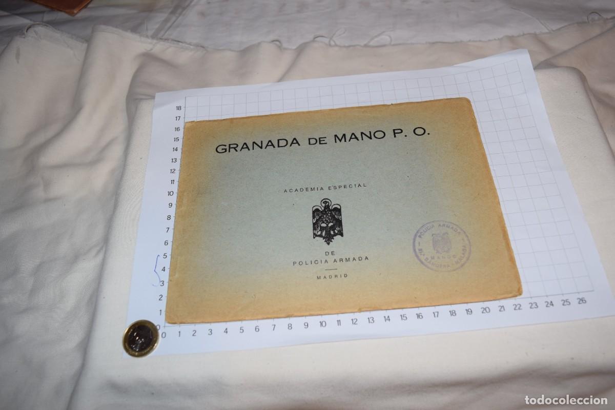 Militaria: Folleto instrucciones y uso, a&ntilde;os 60 - GRANADA de MANO P.O. / Academia Especial de POLIC&Iacute;A ARMADA