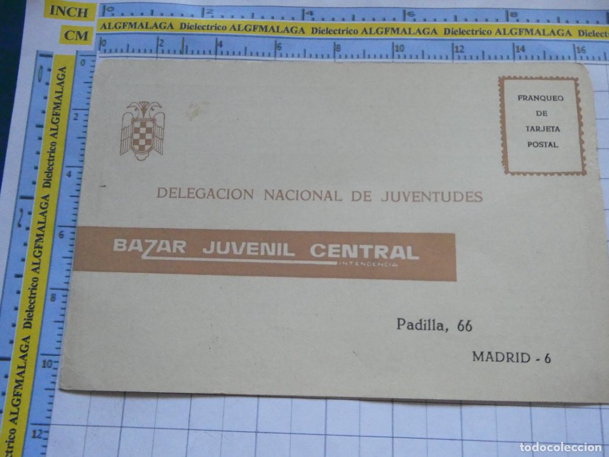 Militaria: CARTA DOCUMENTO BAZAR JUVENIL CENTRAL DELEGACI&Oacute;N NACIONAL JUVENTUDES OJE FALANGE.