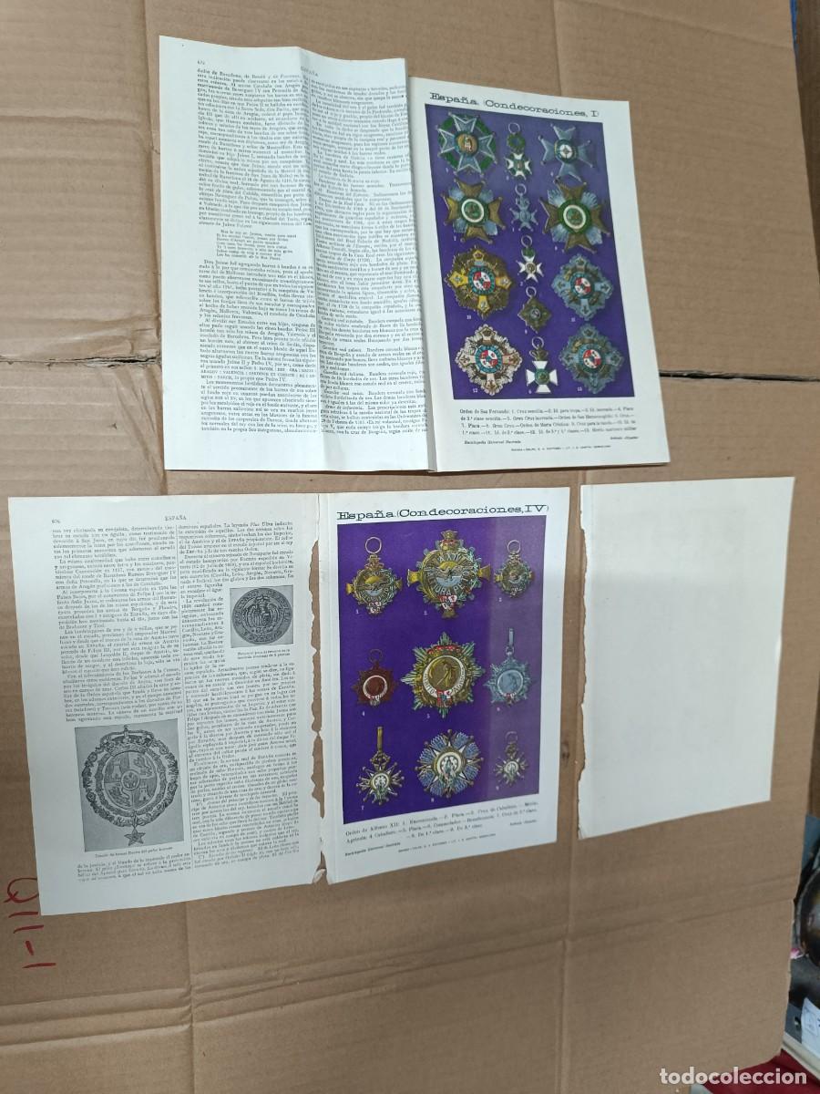 Militaria: LOTE DE 2 ANTIGUAS LAMINAS, CONDECORACIONES DE ESPA&Ntilde;A, MILITARES -P25