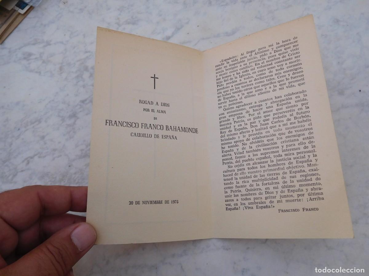 Militaria: Esquela de Francisco Franco Bahamonde 1975 real capilla de San Jorge diputaci&oacute;n de Barcelona