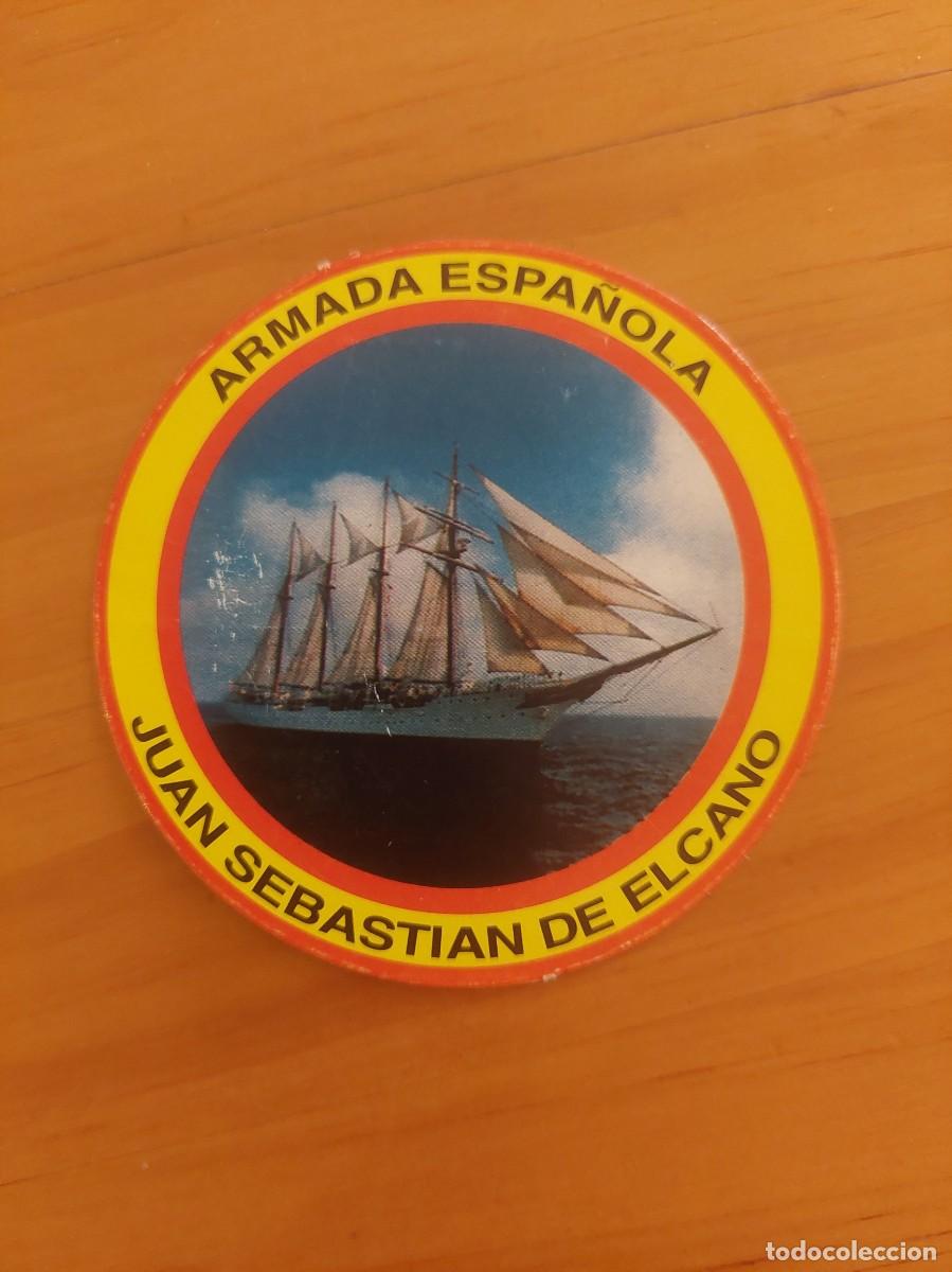 Militaria: PEGATINA JUAN SEBASTIAN DE ELCANO - ARMADA ESPA&Ntilde;OLA - FORMATO PEQUE&Ntilde;O