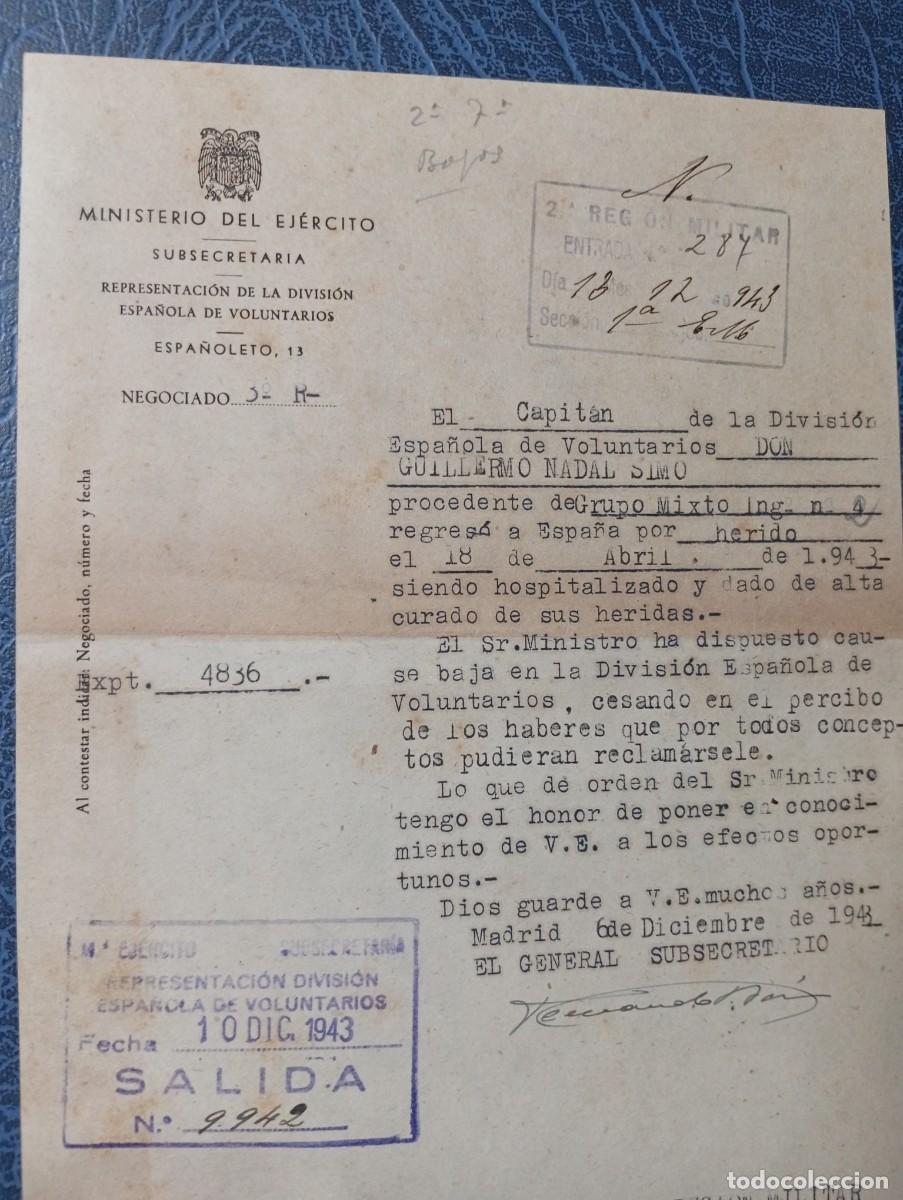 Militaria: DIVISION AZUL-DOCUMENTO