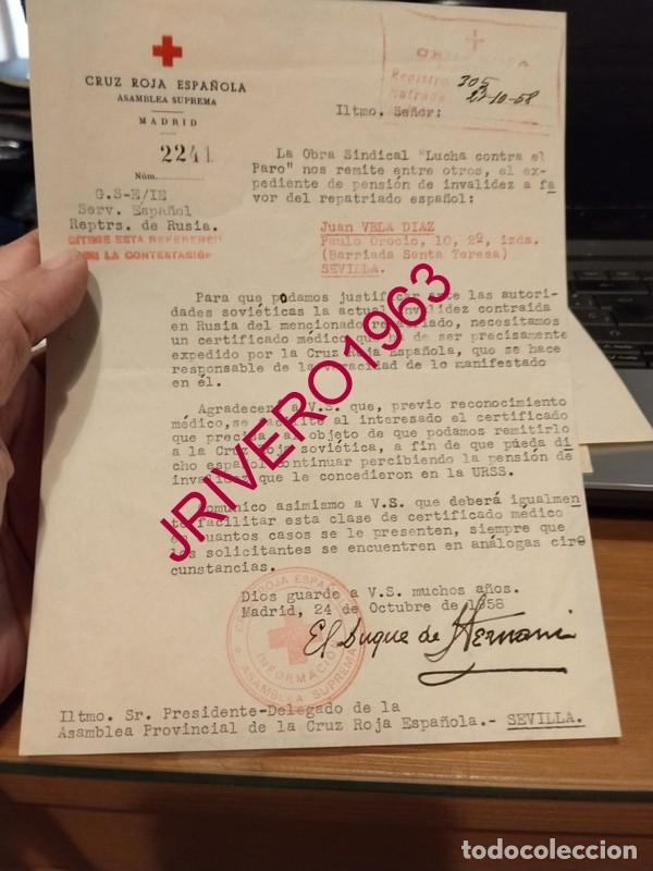 Militaria: MADRID, 1958, CRUZ ROJA, SOLICITUD CERTIFICADO MEDICO PARA EMIGRANTE EN LA URSS