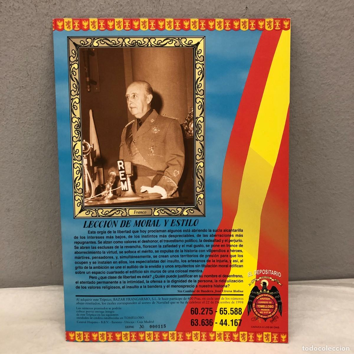 Militaria: PARTICIPACI&Oacute;N DE LOTER&Iacute;A - BAZAR NACIONAL - FRANQUISTA FRANCISCO FRANCO - UNIDAD INDIVISIBLE / 1177
