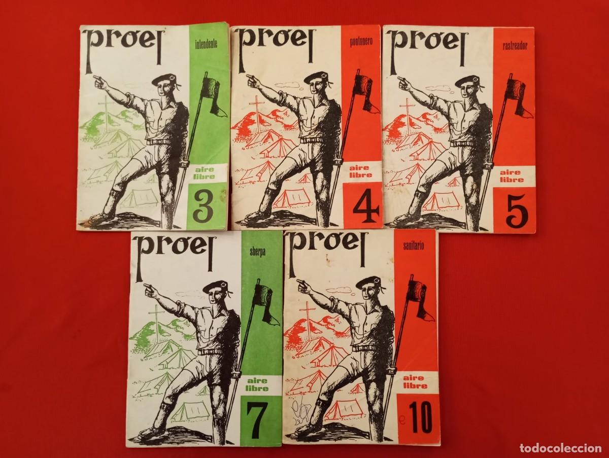 Militaria: PROEL. AIRE LIBRE. 5 CUADERNOS DIFERENTES. OJE. ORGANIZACI&Oacute;N JUVENIL ESPA&Ntilde;OLA. FALANGE. SEU.
