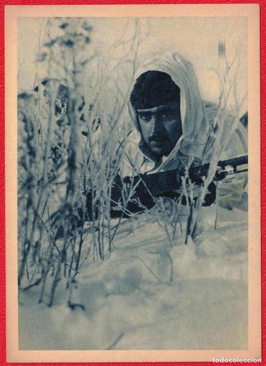 Militaria: Divisi&oacute;n Azul. Fotopostal original de epoca. Soldado espa&ntilde;ol - Siempre presto. Frente de Rusia