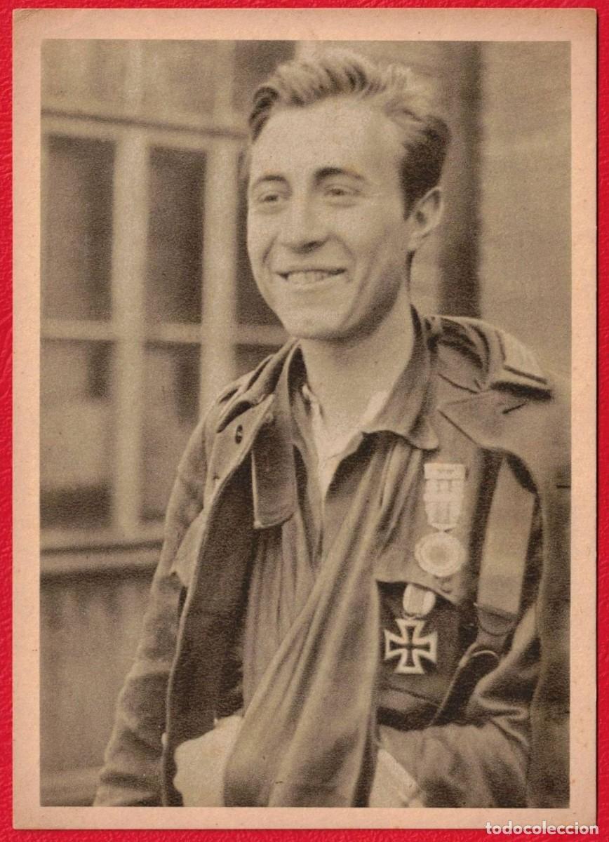 Militaria: Divisi&oacute;n Azul. Fotopostal original de &eacute;poca. Uno de los mas valientes. Frente de Rusia