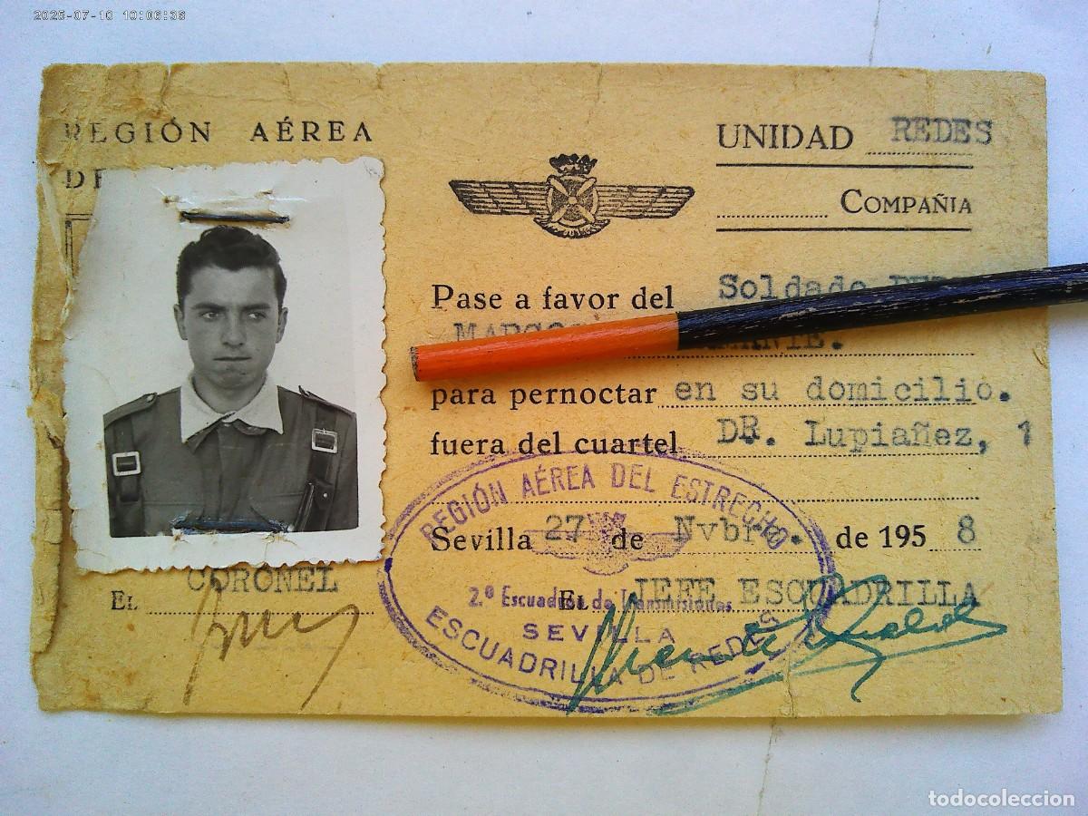 Militaria: AVIACION - REGION AEREA DEL ESTRECHO: PASE DE PERNOCTA . SEVILLA, 1958