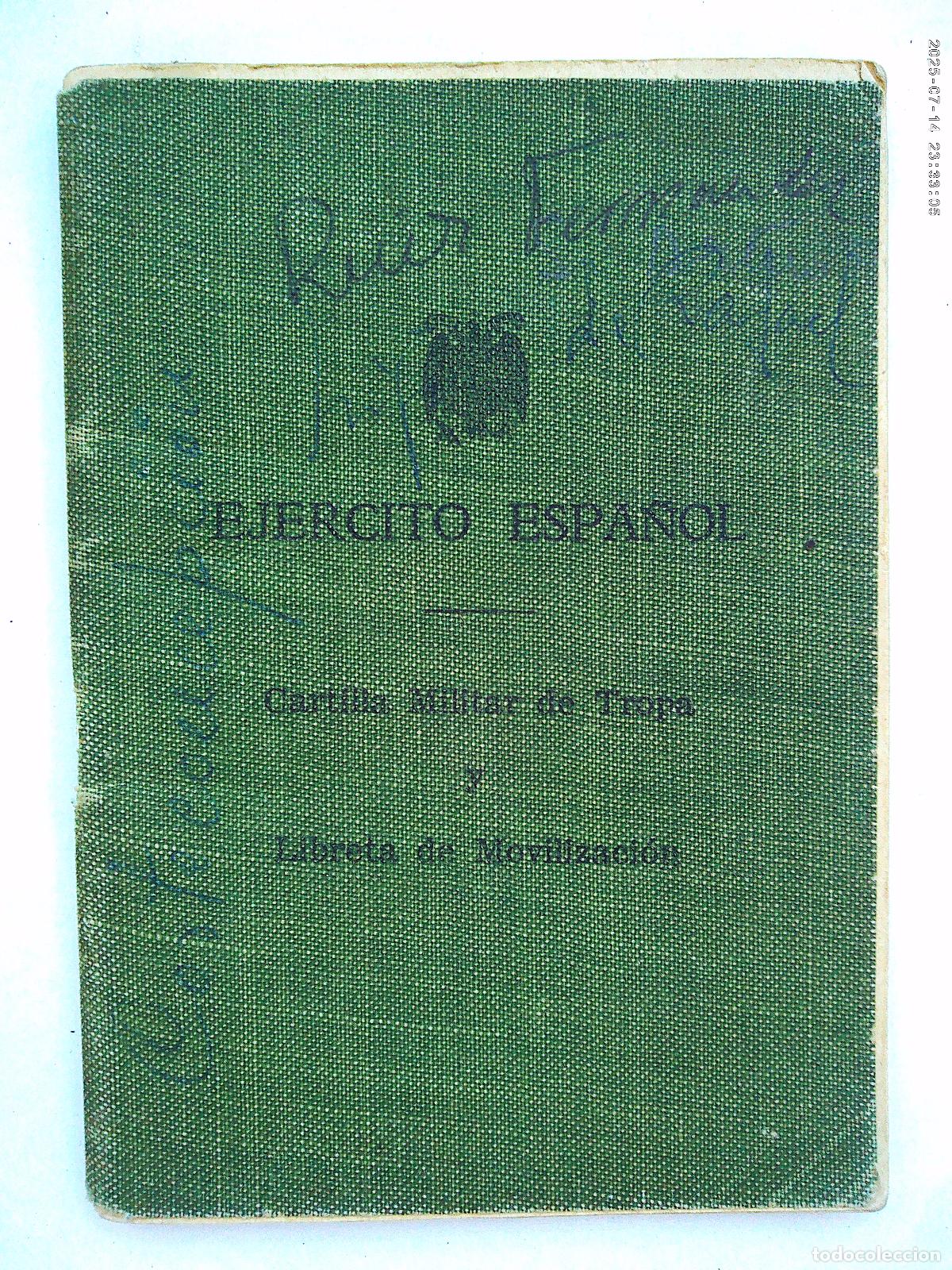 Militaria: EJERCITO ESPA&Ntilde;OL: CARTILLA MILITAR DE SOLDADO VOLUNTARIO DE HUELVA ( ROSAL , ARACENA )1970