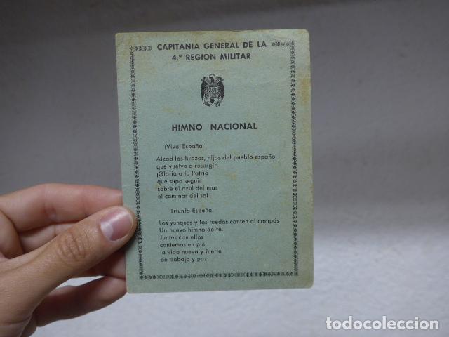 Militaria: Antiguo himno nacional de la Capitania de la 4a region militar, 1970, barcelona.