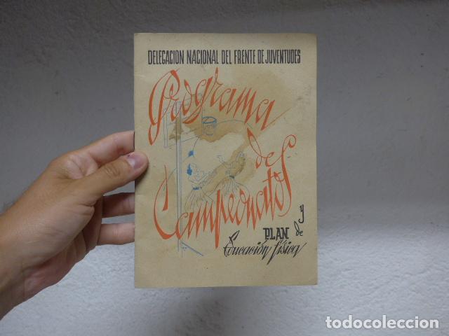 Militaria: Antiguo programa de campamentos y plan educacion fisica, Delegacion Frente de Juventudes, Falange