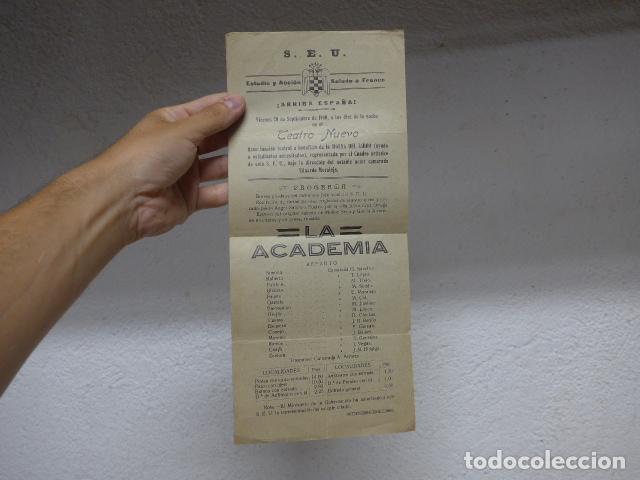 Militaria: Antiguo cartel del SEU de 1940 de Ciudad Rodrigo, Falange, original.