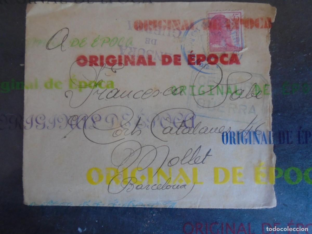 Militaria: (MI-260609)SOBRTE Y CARTA CENSURA DE GUERRA SELLO 145 BRIGADA MIXTA - GUERRA CIVIL