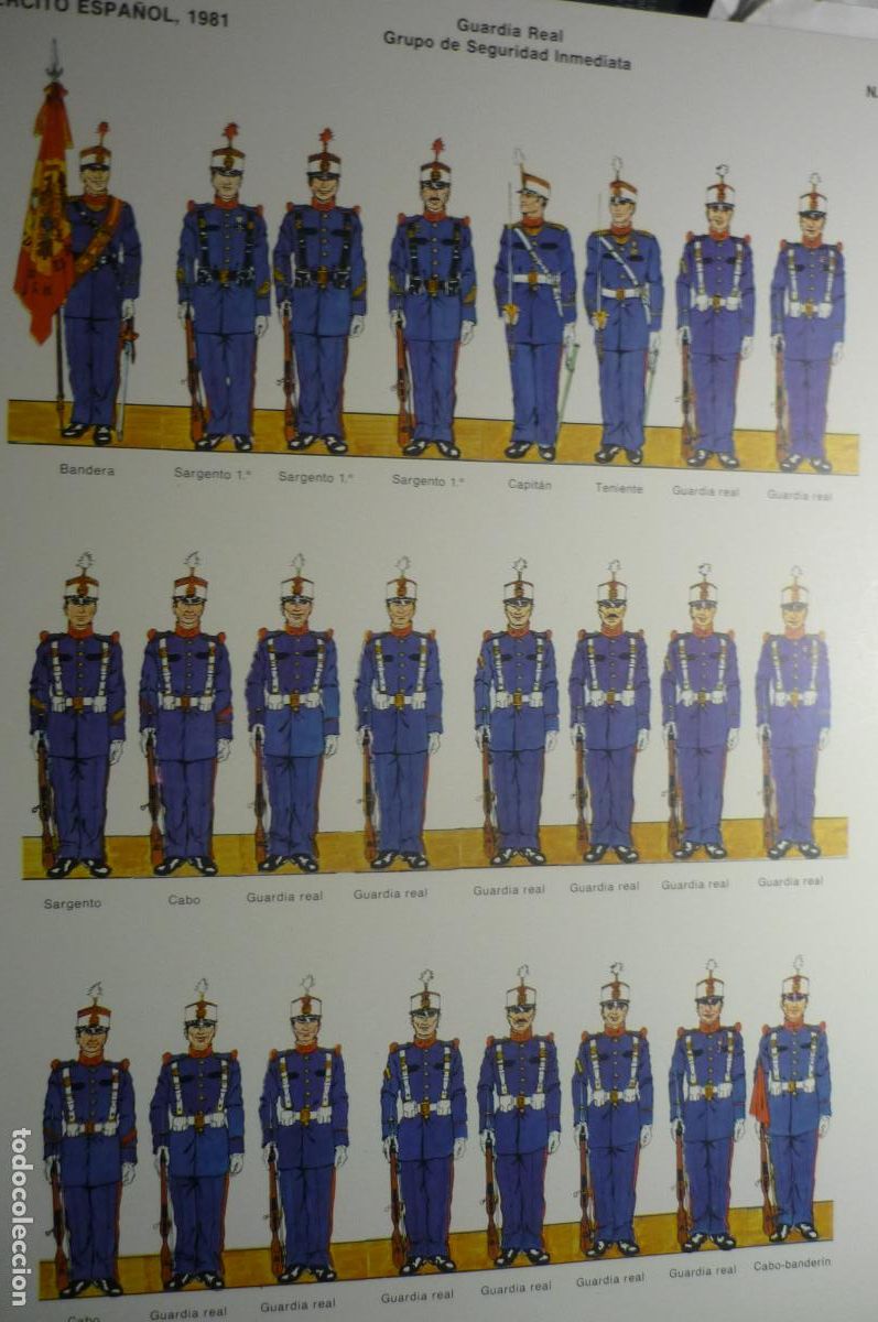 Militaria: LAMINA CARTULINA GUARDIA REAL GRUPO SEG INMEDIATA