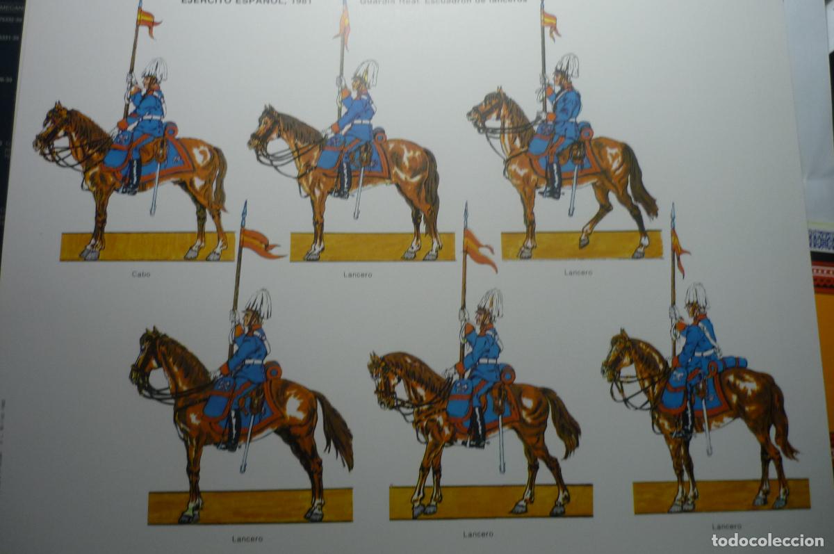 Militaria: LAMINA CARTULINA EJERCITO ESPA&Ntilde;OL 1981 GUARDIA REAL LANCEROS