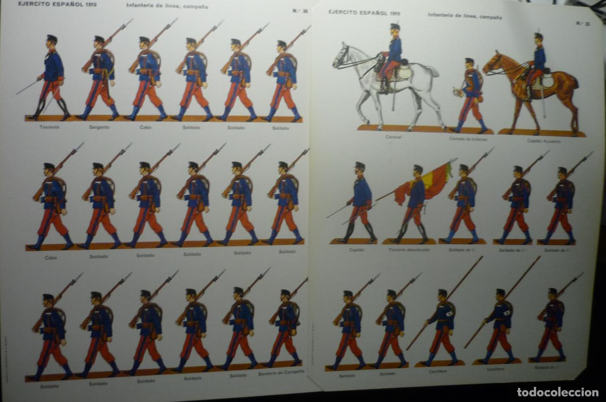 Militaria: LOTE LAMINAS EJERCITO ESPA&Ntilde;OL 1910 INFANTERIA LINEA CAMPA&Ntilde;A
