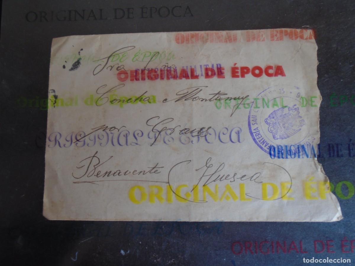Militaria: (GC-260602)SOBRE CENSURA MILITAR DESTINO BENAVENTE(HUESCA)-RTE.5&ordm;CUERPO EJERCITO DE ARAGON