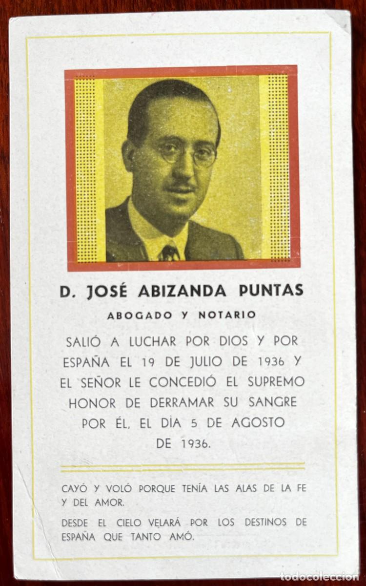 Militaria: Recordatorio de abogado y notario, ca&iacute;do el 5 de agosto de 1936 &ndash; Guerra Civil Espa&ntilde;ola