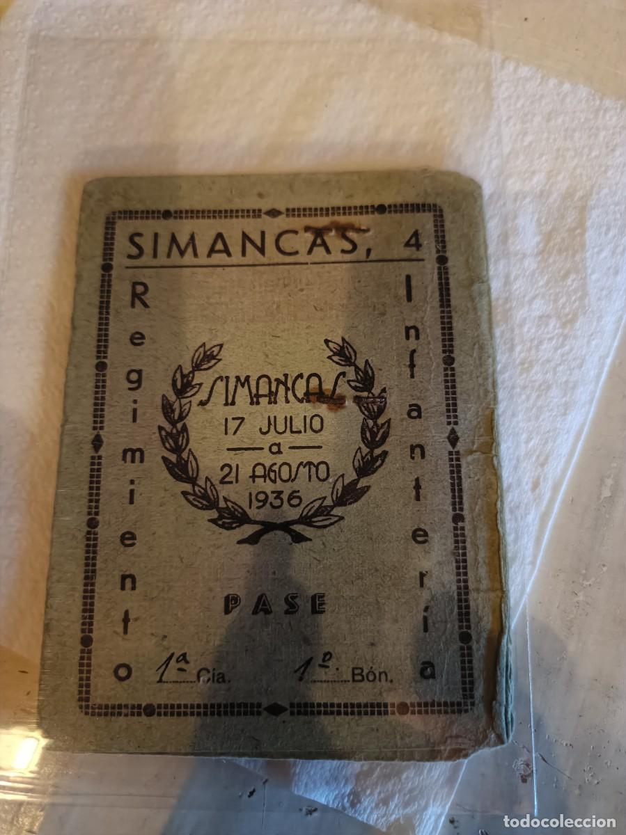 Militaria: DOCUMENTO MILITAR PASE COMANDANCIA SIMANCAS GIJON ASTURIAS A&Ntilde;O 1936