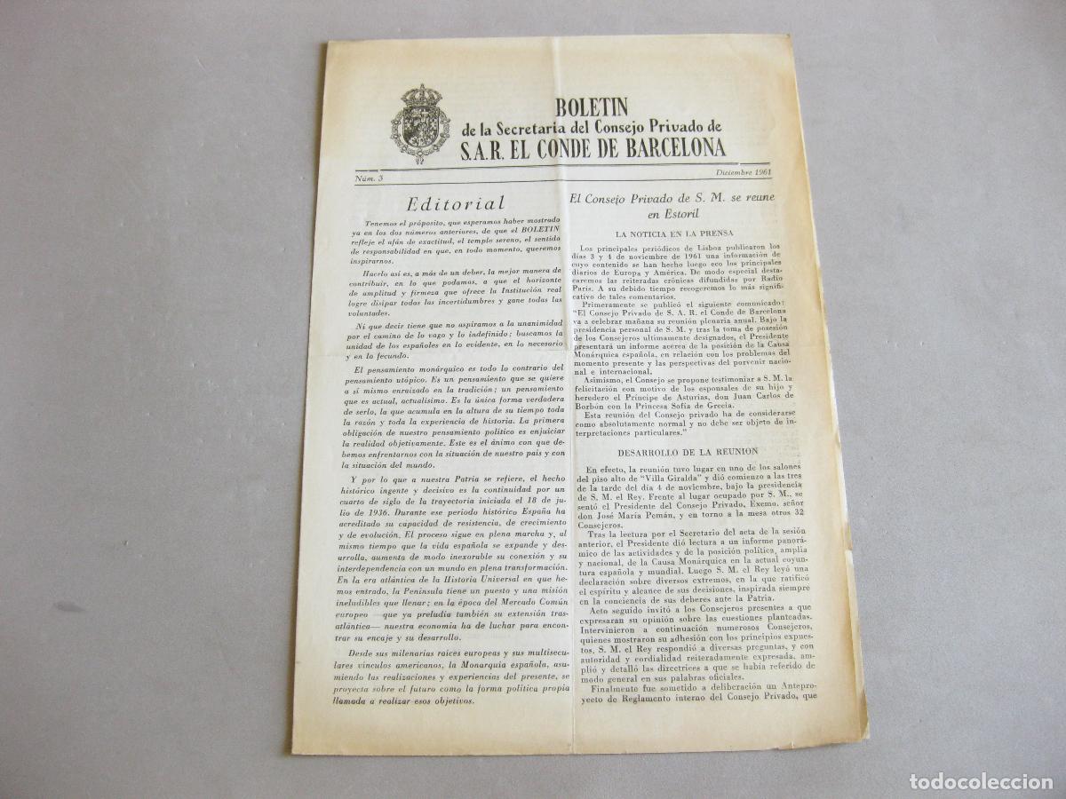 Militaria: REVISTA BOLET&Iacute;N N&ordm; 3 DE LA SECRETAR&Iacute;A DEL CONSEJO PRIVADO DEL CONDE DE BARCELONA. JUAN DE BORBON.