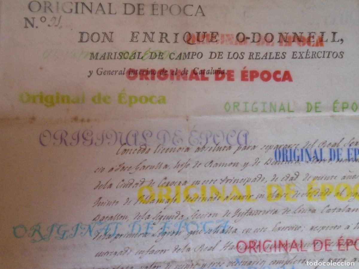 Militaria: (FL-260600)DOCUMENTO FIRMADO POR DON ENRIQUE O&acute;DONELL MARISCAL DE CAMPO-TARRAGONA 15 DE ABRIL 1810