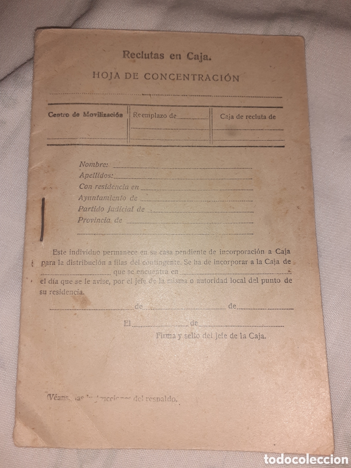 Militaria: ANTIGUA CARTILLA DE RECLUTA. GUERRA CIVIL. REPUBLICA. SIN USAR. 26 PAGS