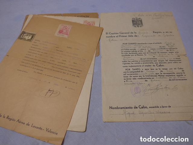 Militaria: Antiguo lote de documentos militares de valencia, a&ntilde;os 40. Originales.