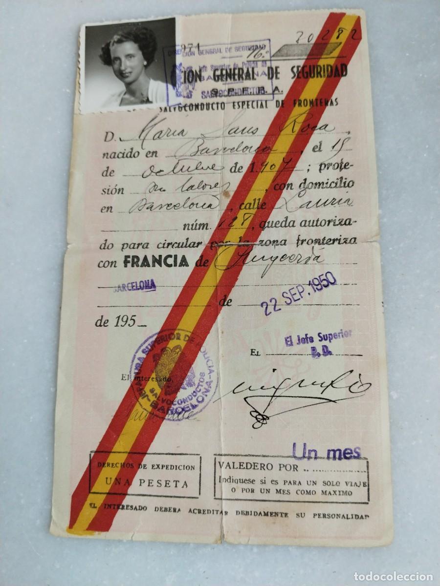 Militaria: SALVOCONDUCTO A&Ntilde;O 1950