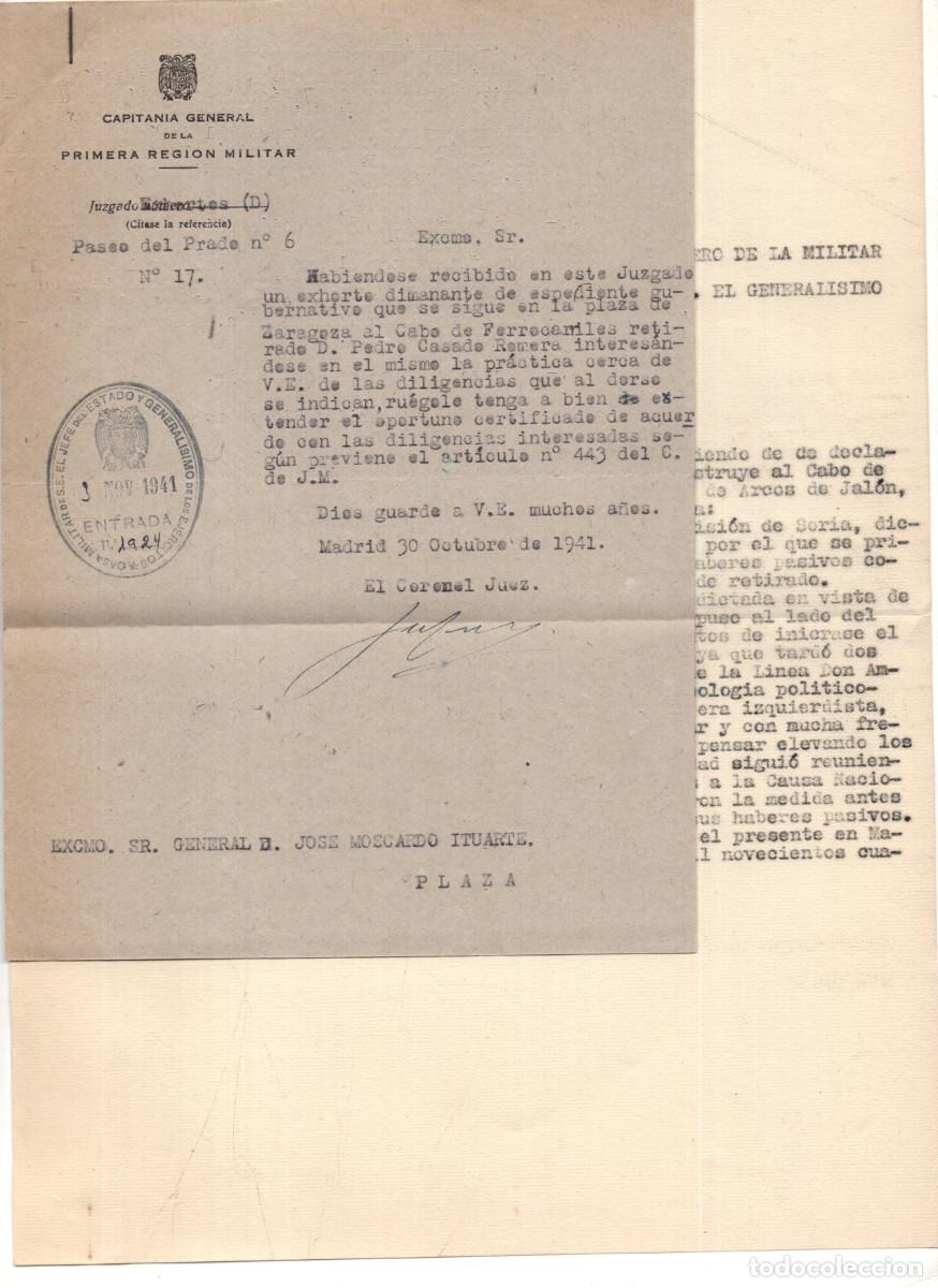 Militaria: JUICIO RETIRADA DE PENSI&Oacute;N, CABO DE FERROCARRILES POR APOYAR A LA IZQUIERDA EN LA GUERRA CIVIL SORIA
