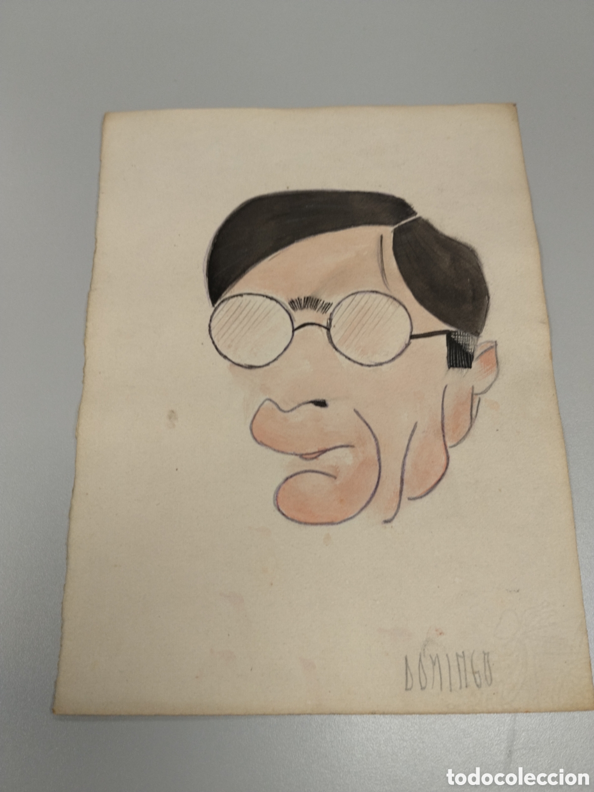 Military Antiques: Caricatura pol&iacute;tico republicano Marcelino Domingo.guerra civil.union republicana.erc.lluis companys