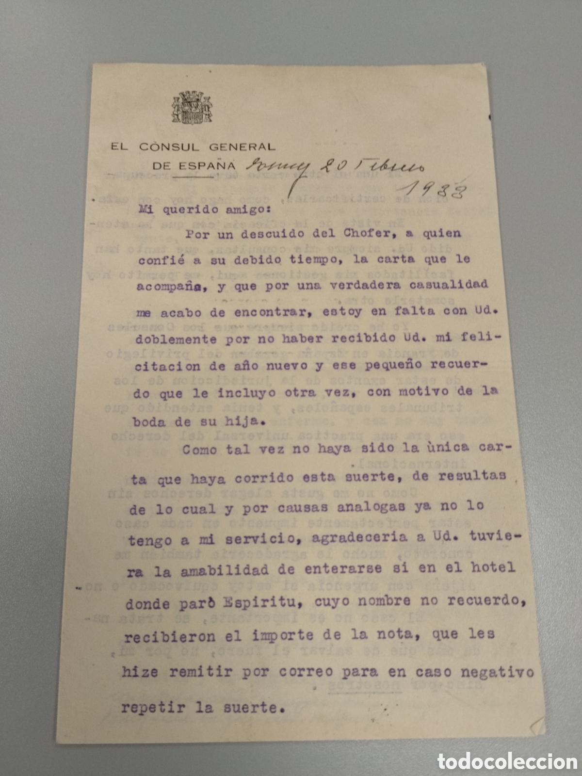 Militaria: Carta del consul general de Francia en espa&ntilde;a 1933. Jean herbette. Aut&oacute;grafa.cuerpo consular.diploma
