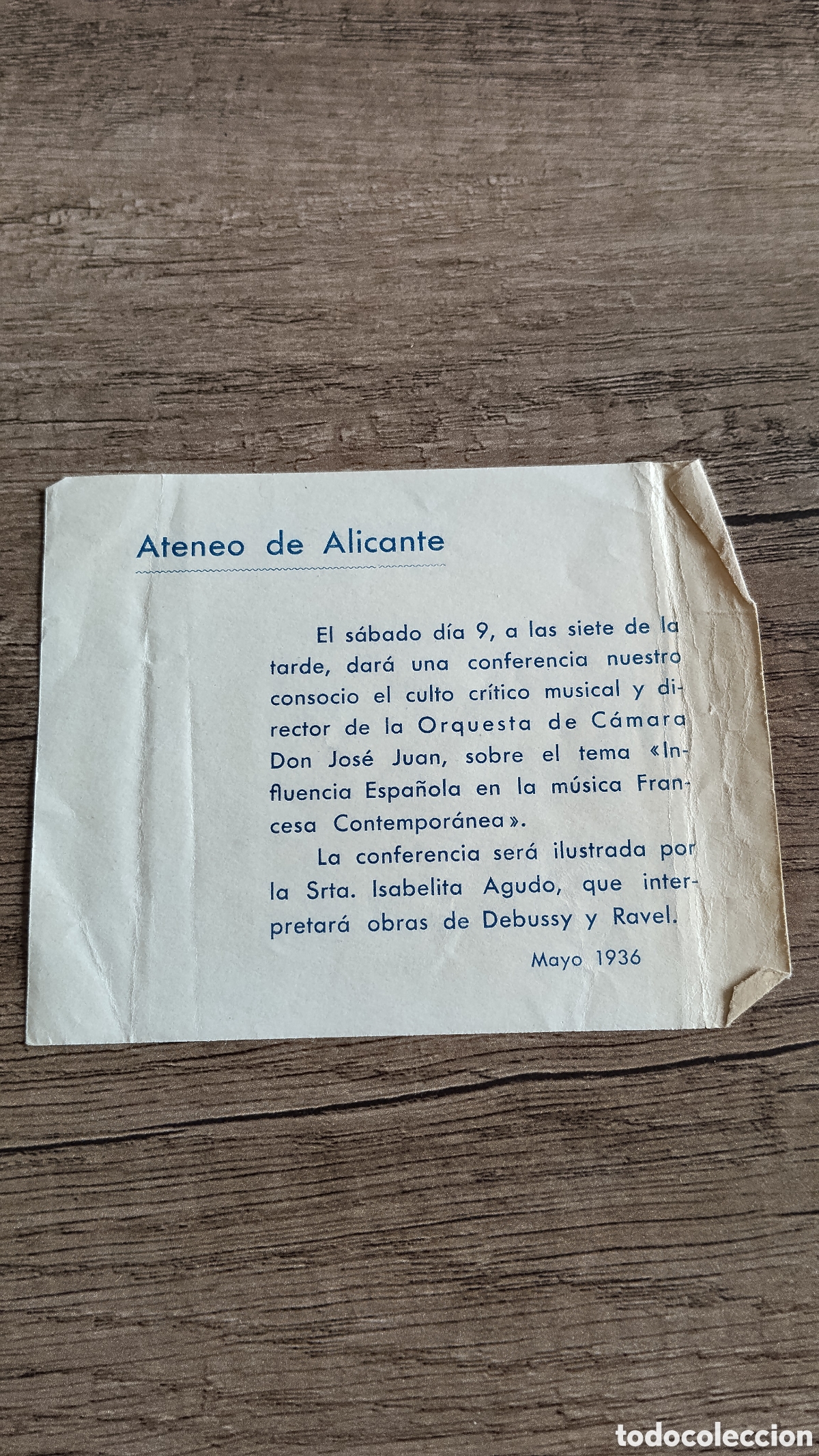 Militaria: Documento republicano Ateneo de alicante mayo de 1936.pre guerra civil.ateneo obrero.libertario.vale