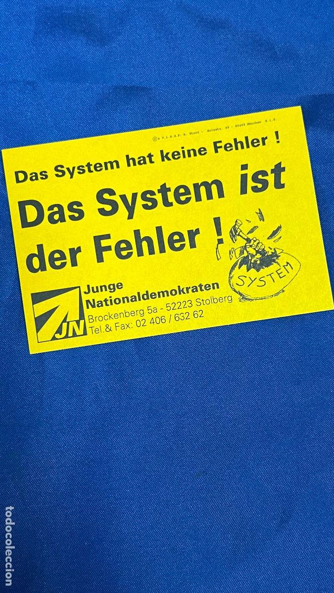 Military Antiques: PEGATINA PUBLICIDAD ALEMANA politica nazi nacionalsocialista ultraderecha