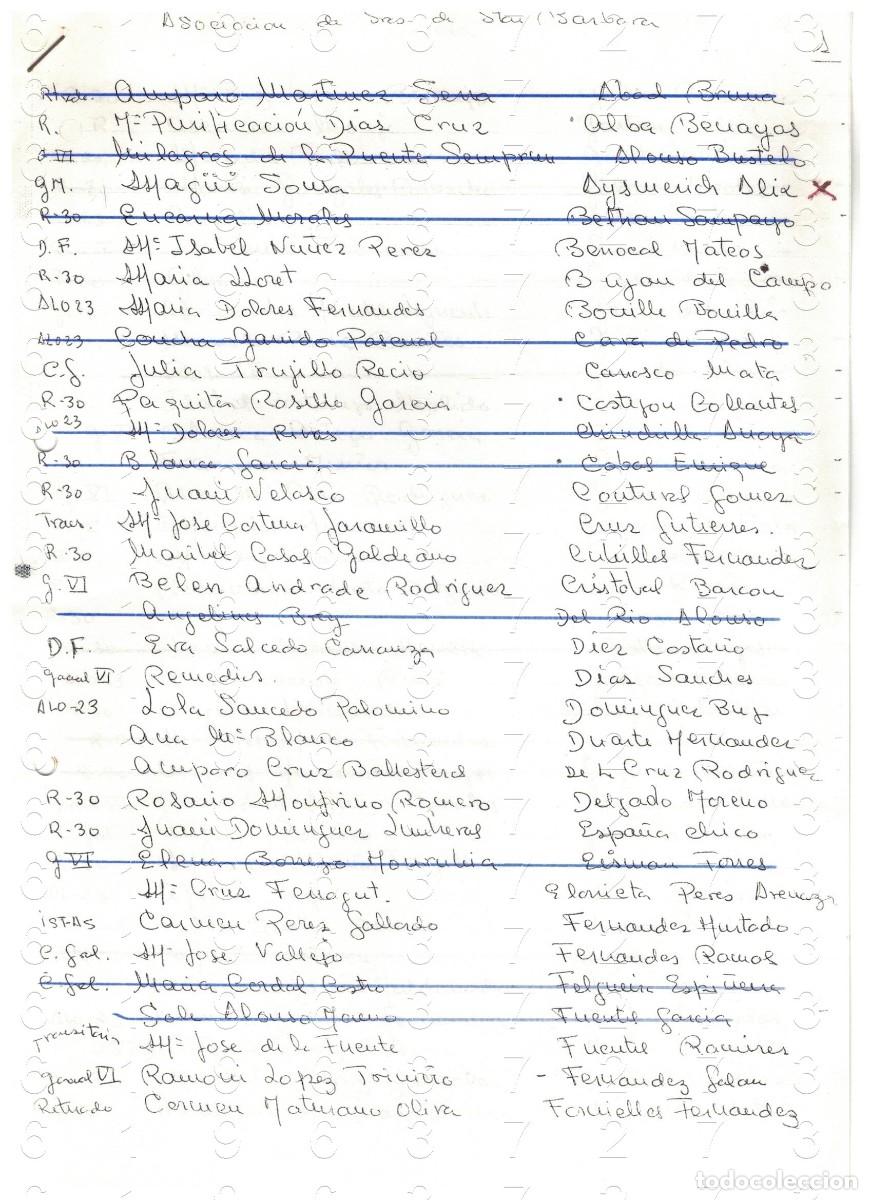 Militaria: CEUTA ASOCIACION SE&Ntilde;ORAS DE SANTA BARBARA LISTA ASOCIADAS 1994 4 HOJAS M42