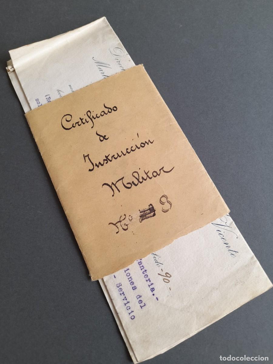 Militaria: Certificado de instrucci&oacute;n militar, escuela militar San Fernando 1913