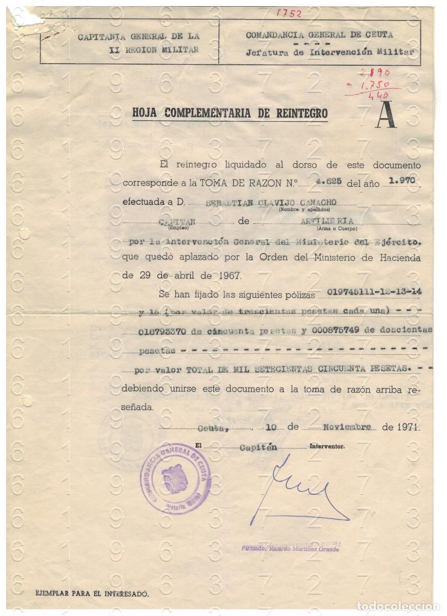 Militaria: CAPITAN RICARDO MARTINEZ GRANDE 1971 CARTA 2 HOJAS M44