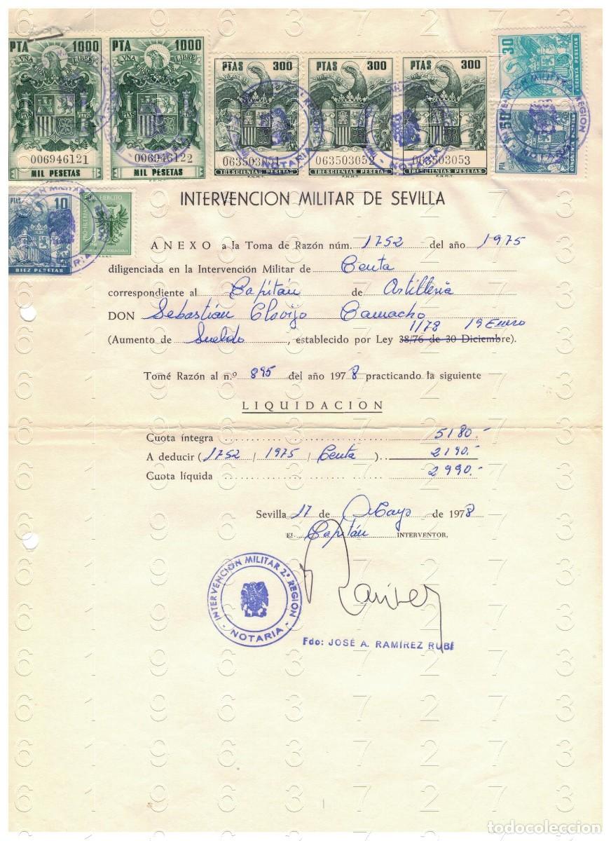 Militaria: CAPITAN JOSE ANTONIO RAMIREZ RUBI 1978 CARTA 1 HOJA M44