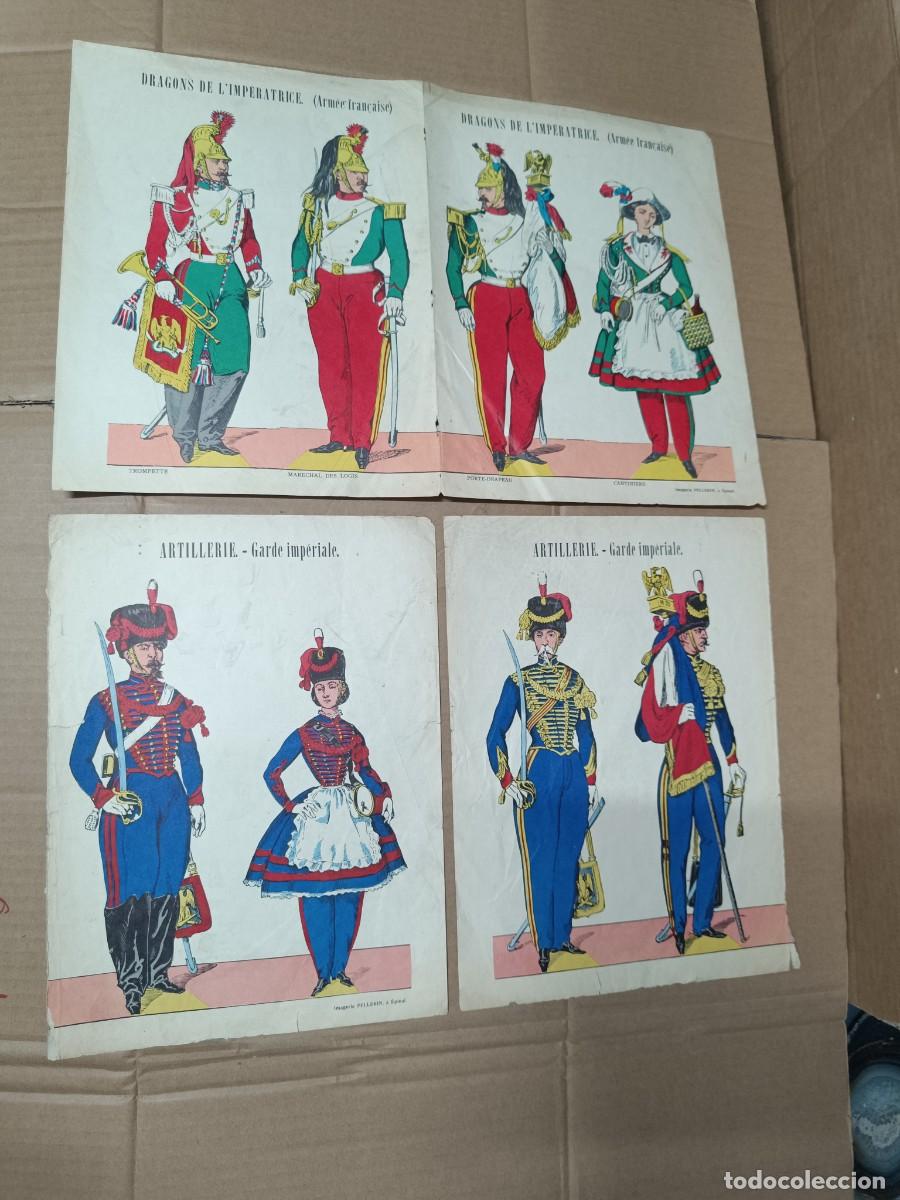 Militaria: LOTE DE 3 ANTIGUAS LAMINAS, UNIFORMES MILITARES FRANCESES, FRANCIA FRANCE -M3