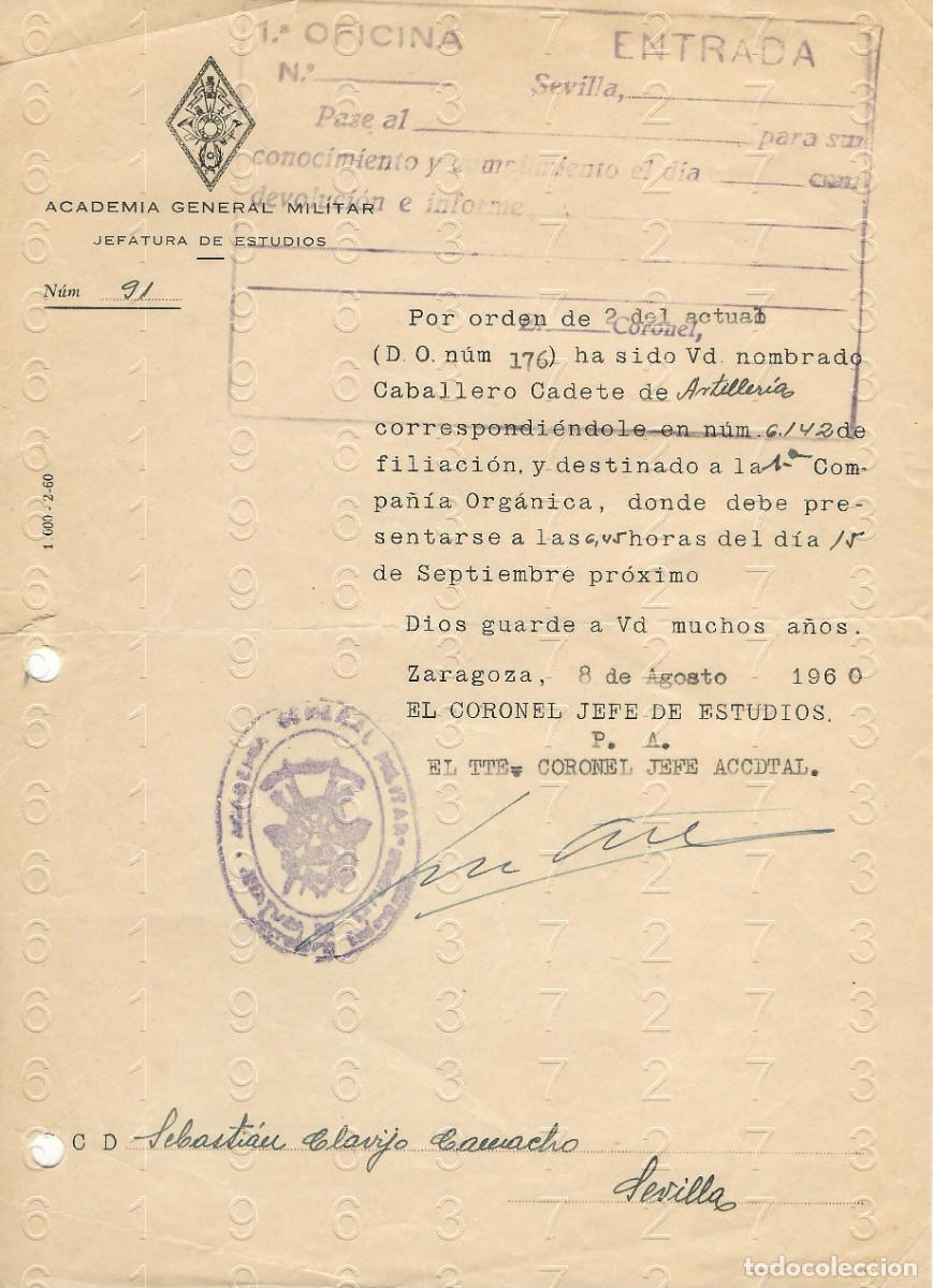 Militaria: TENIENTE CORONEL ACADEMIA GENERAL MILITAR ZARAGOZA DESTINO 1960 M44
