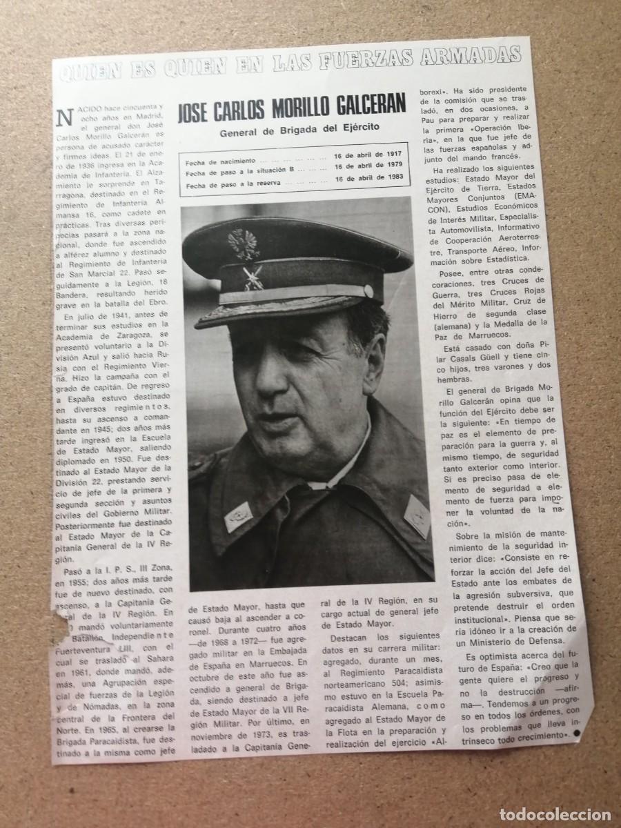Militaria: ARTICULO. QUIEN ES QUIEN EN LAS FUERZAS ARMADAS, JOSE CARLOS MORILLO GALCERAN