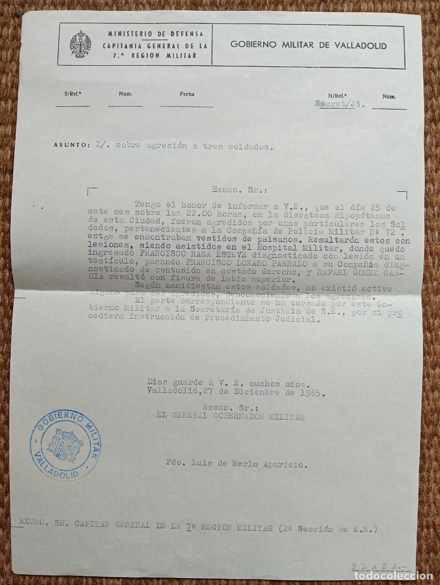 Militaria: AGRESION A 3 POLICIA MILITAR EN DISCOTECA HIPOPOTAMUS DE VALLADOLID 1985