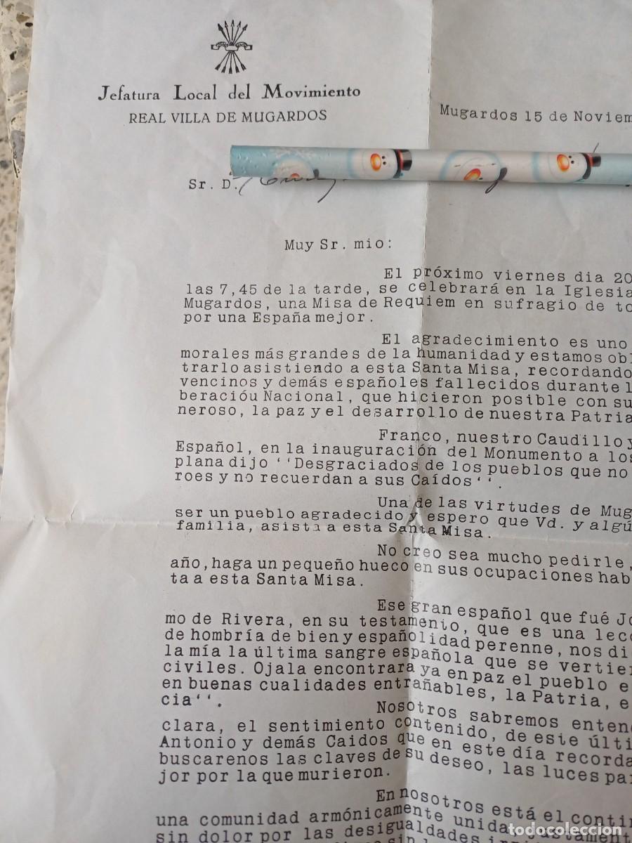 Militaria: Falange, documento de Mugardos. - Foto 1