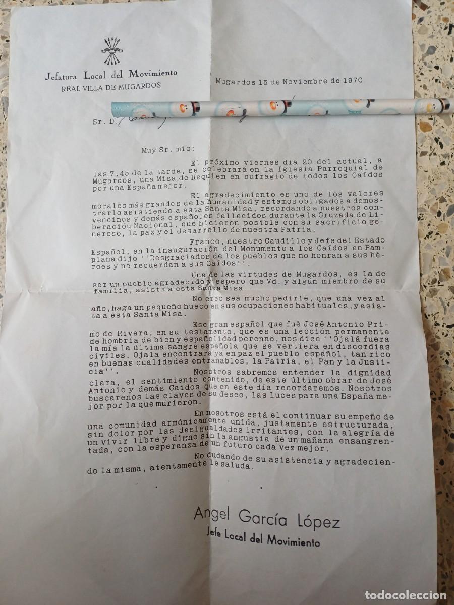 Militaria: Falange, documento de Mugardos. - Foto 2